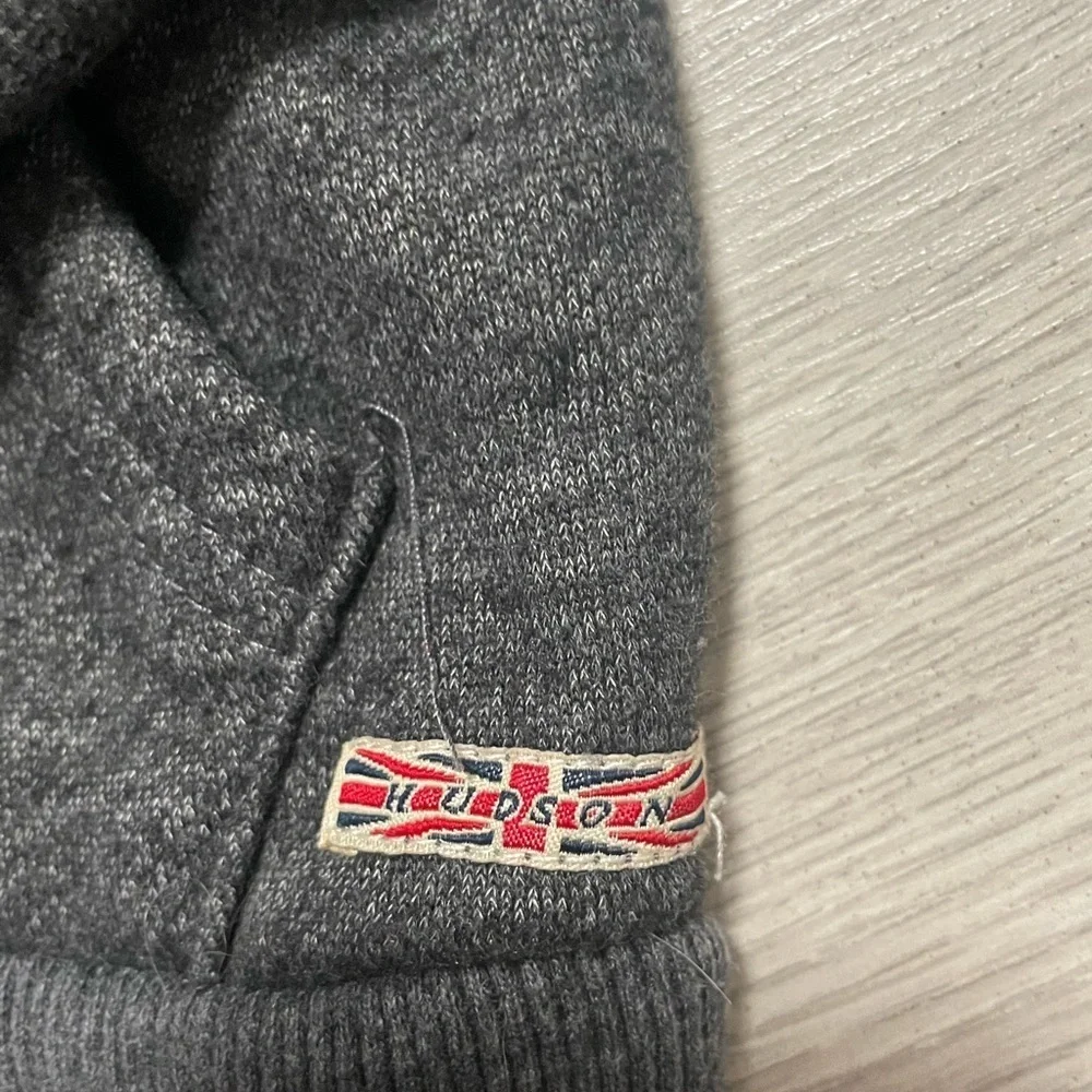 Hudson Jeans Kids Gray Hoodie with Red‎ Rose Embroidery